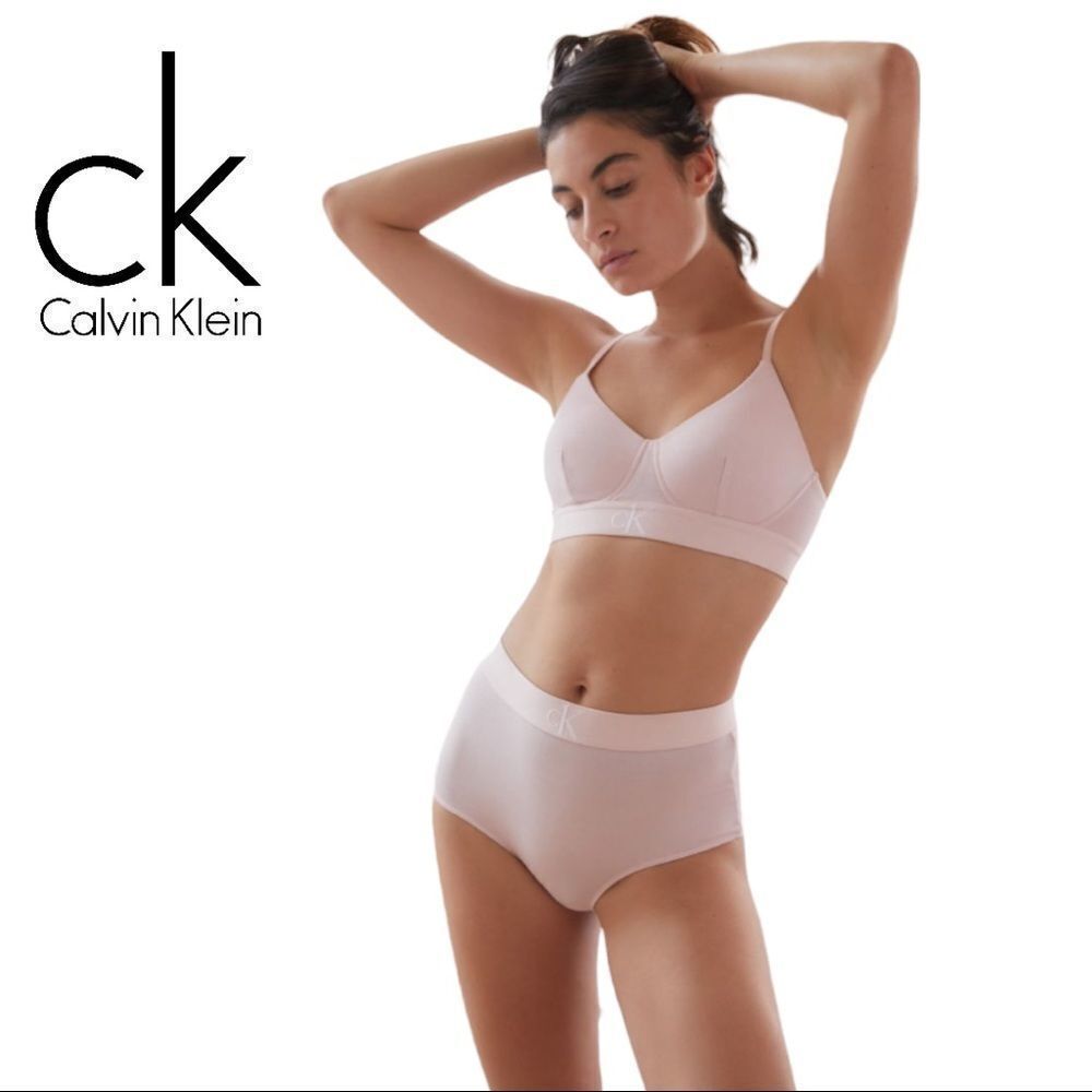 (3) Calvin Klein CK One Pink Plush High Waisted Hipster Undie Panty Panties S